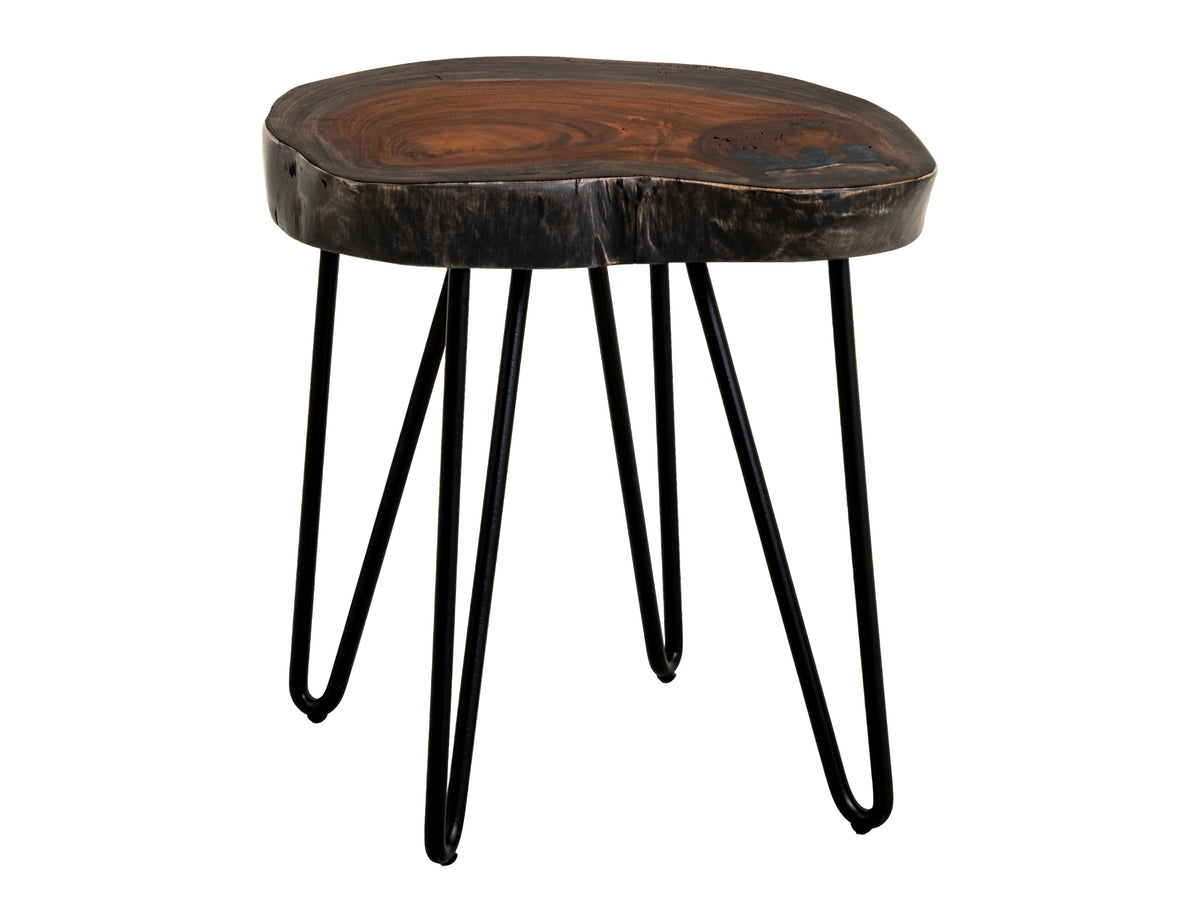 Parota Epoxy End Table, Live Edge - IFD8351ENDBL