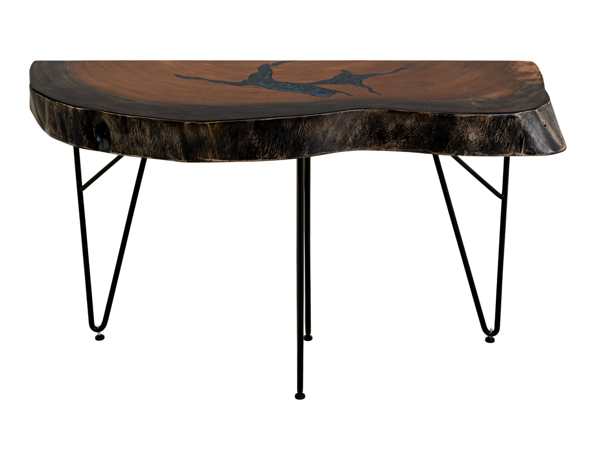 Parota Epoxy Sofa Table, Live Edge - IFD8351SFTBL