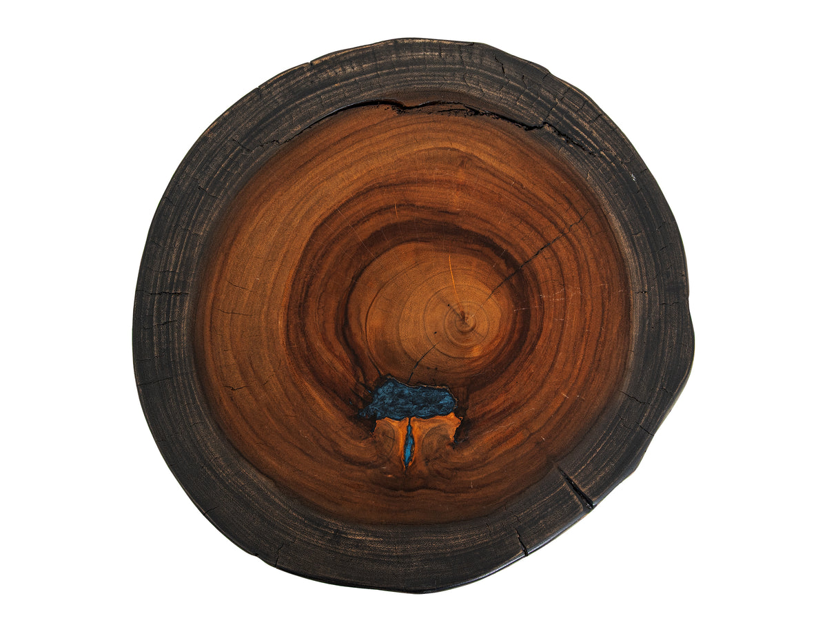 Parota Epoxy End Table, Live Edge - IFD8351ENDBL