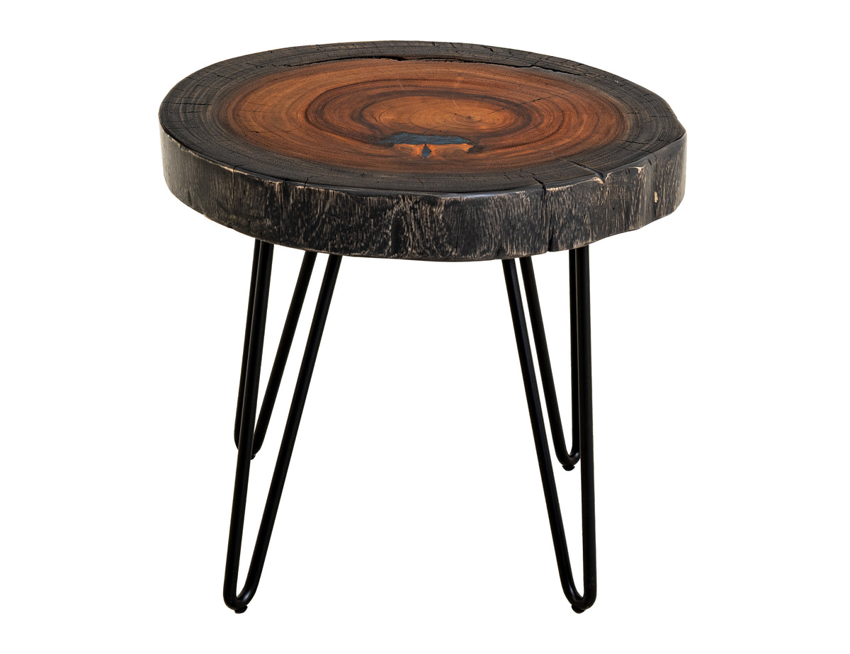 Parota Epoxy End Table, Live Edge - IFD8351ENDBL