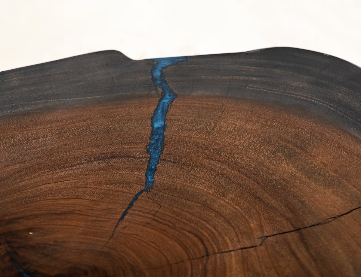 Parota Epoxy Cocktail Table, Live Edge - IFD8351CKTBL