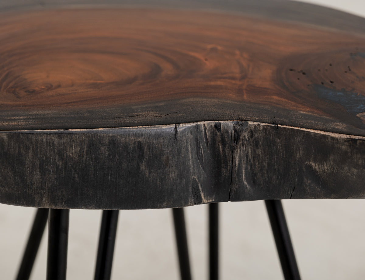 Parota Epoxy End Table, Live Edge - IFD8351ENDBL