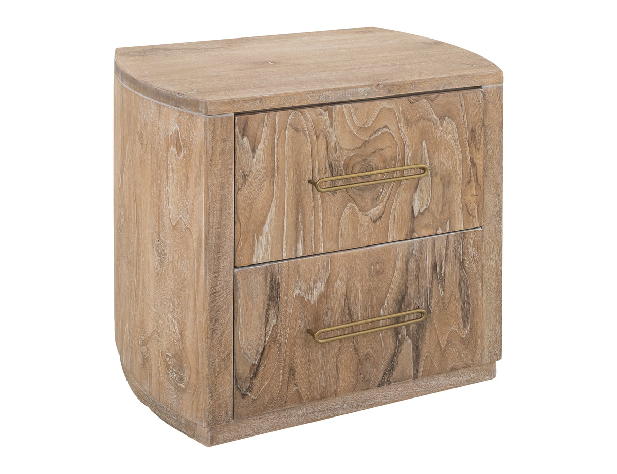 White Balam Nightstand, White, 2 Drawer