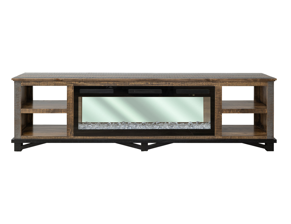 Loft Brown TV Stand, Multicolor, 4 Shelves Fireplace