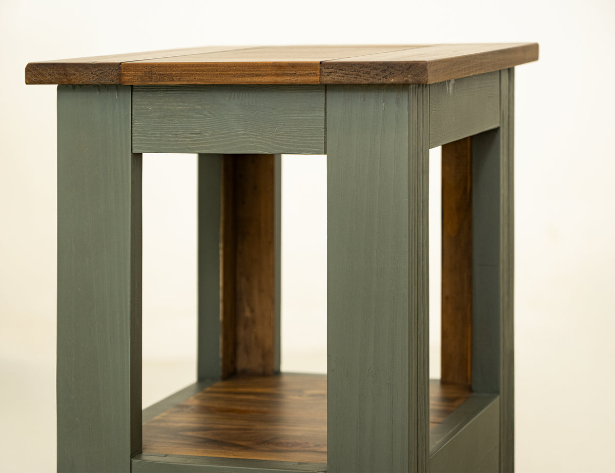 Timber Chairside Table, 1 Drawer, 1 Shelf