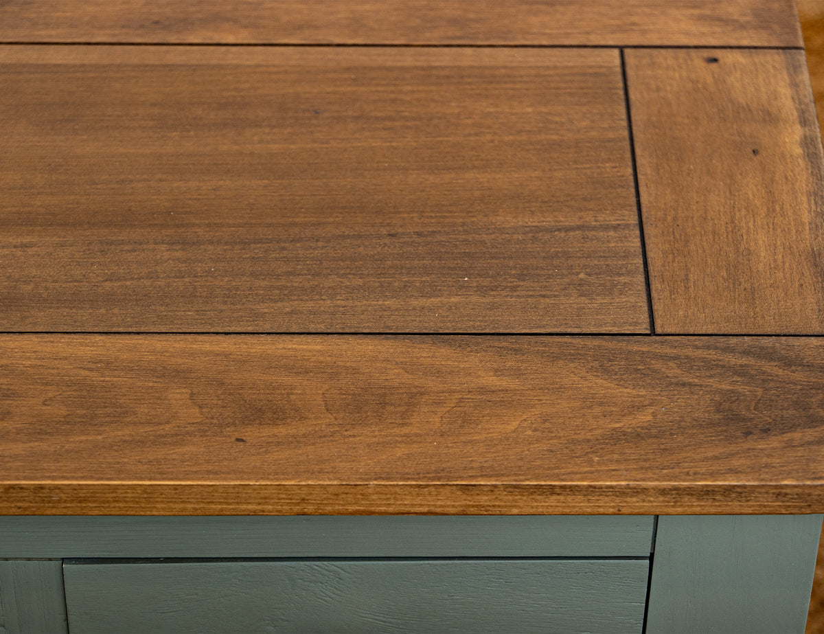 Timber Cocktail Table, 8 Drawers, Hinged Top