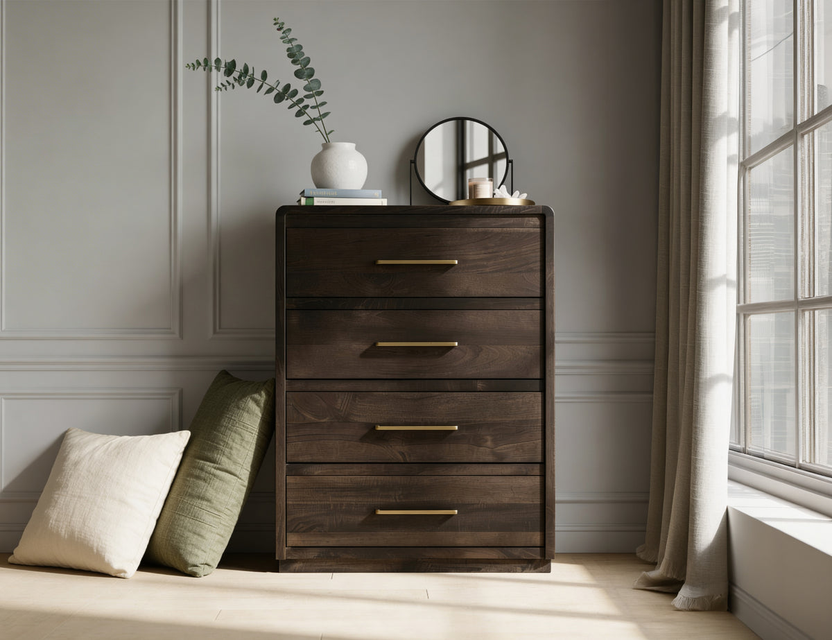 Dark Mezquite Chest, Black, 5 Drawer - IFD6631CHT