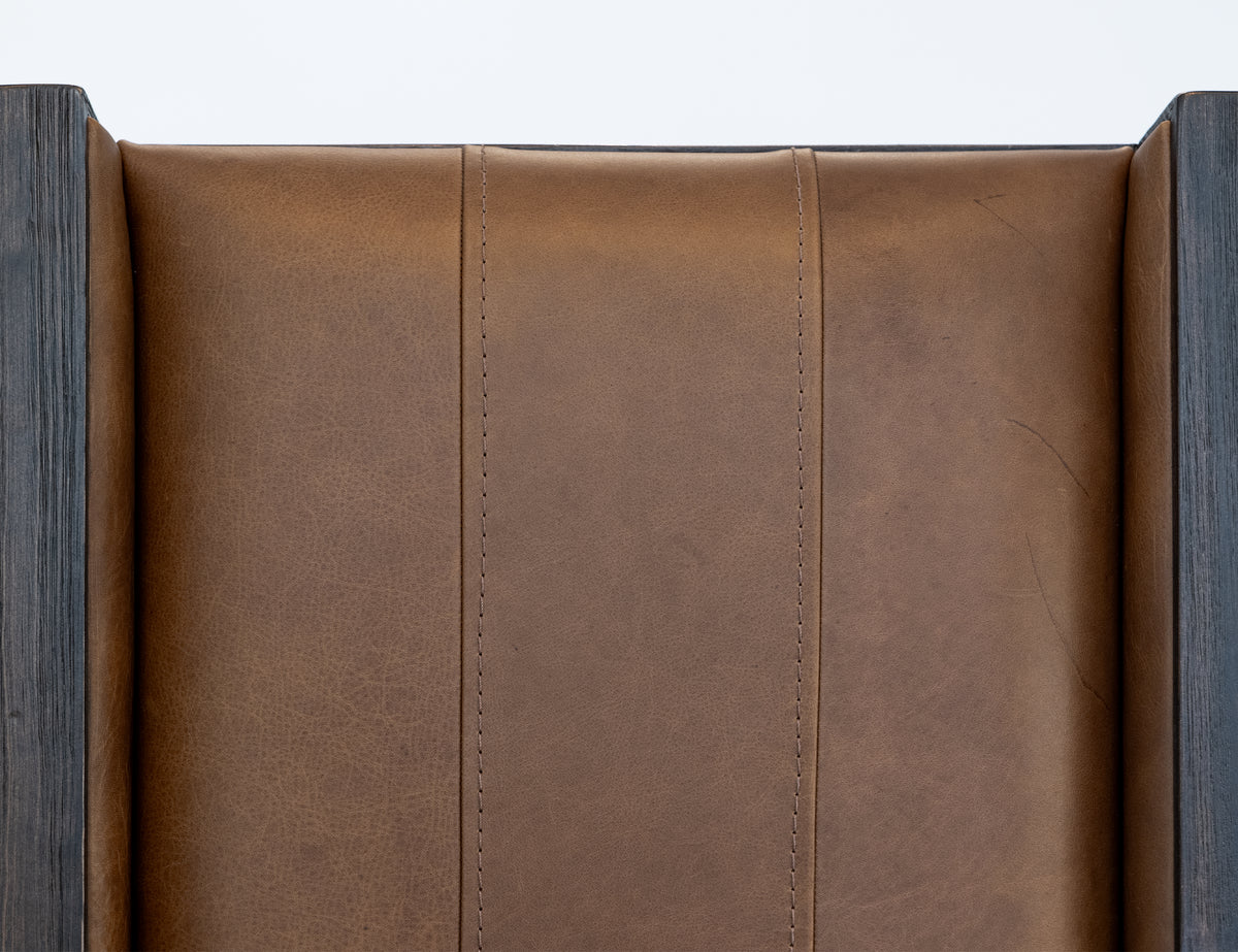 Black Balam Upholstered Chair, Brown, (100% Leather)