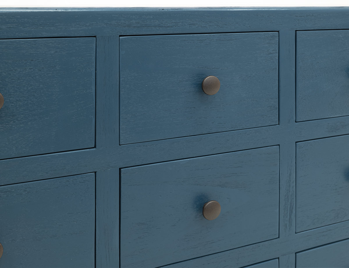 Oslo Console, Blue, 12 Drawer