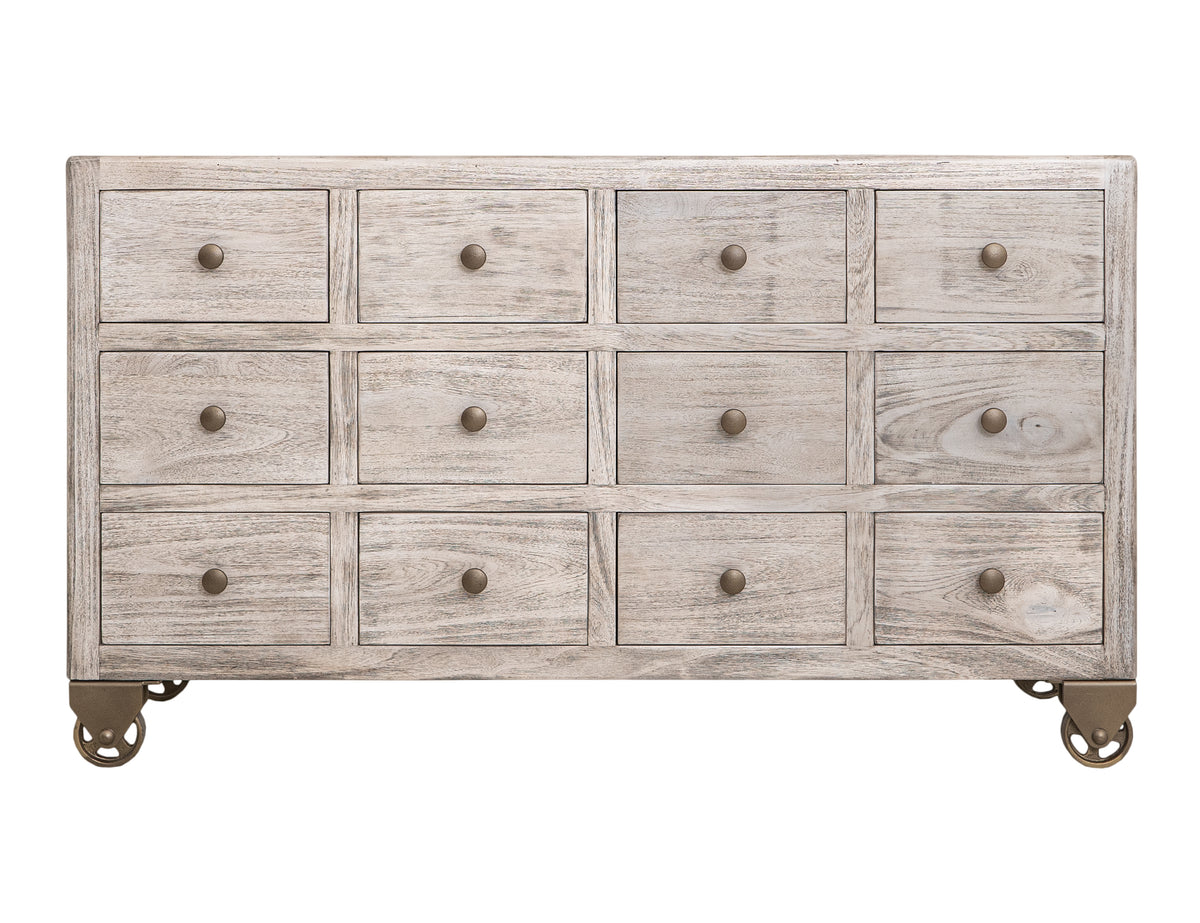 Oslo Console, White, 12 Drawer