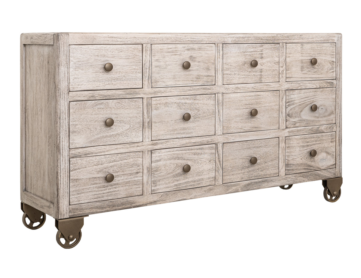 Oslo Console, White, 12 Drawer
