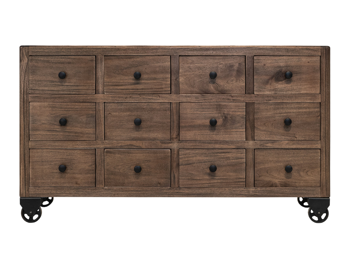 Oslo Console, Brown, 12 Drawer