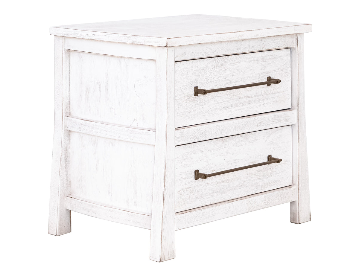 White Roots Nightstand, 2 Drawer