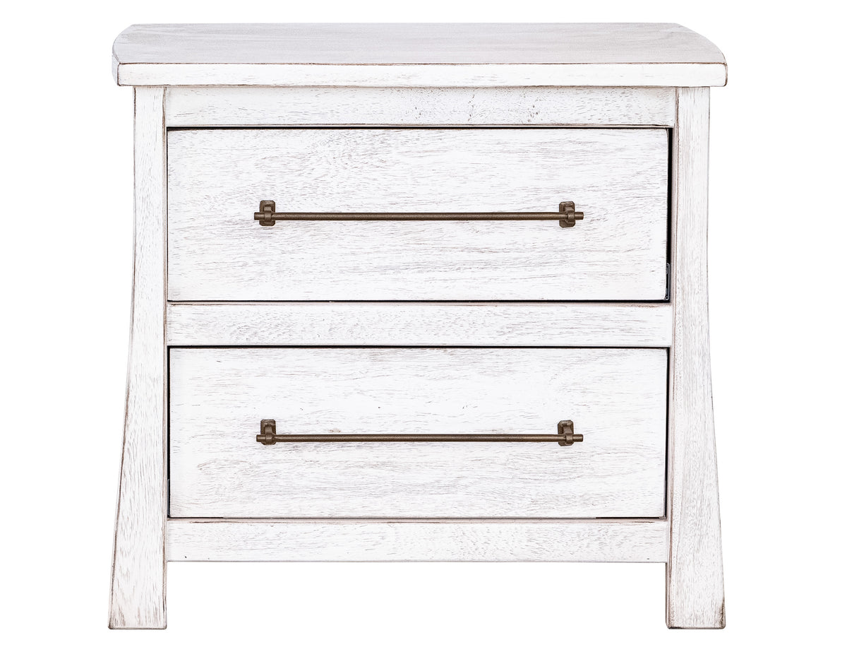 White Roots Nightstand, 2 Drawer
