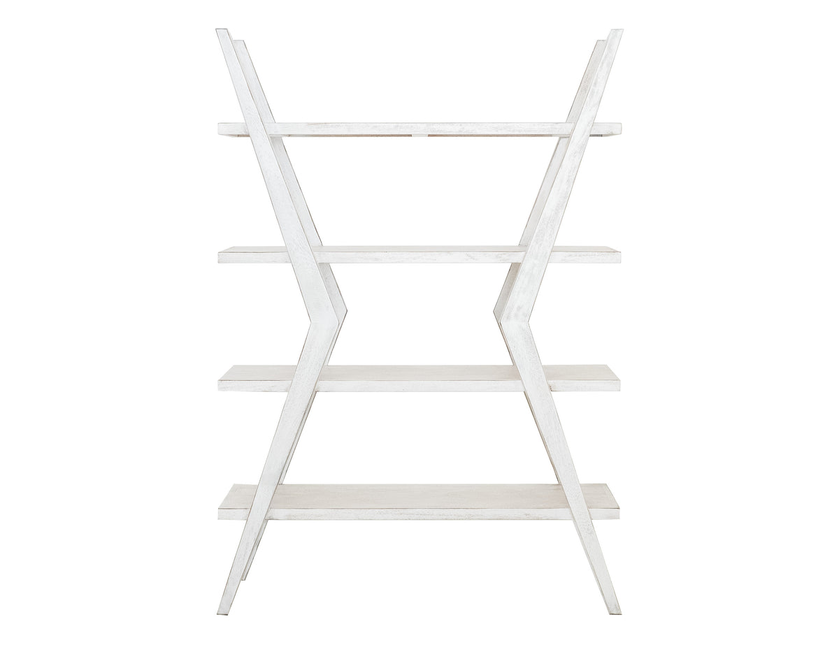 Moka White Bookcase, 4 Shelves, X-Shaped Étagère Bookcase Moka White
