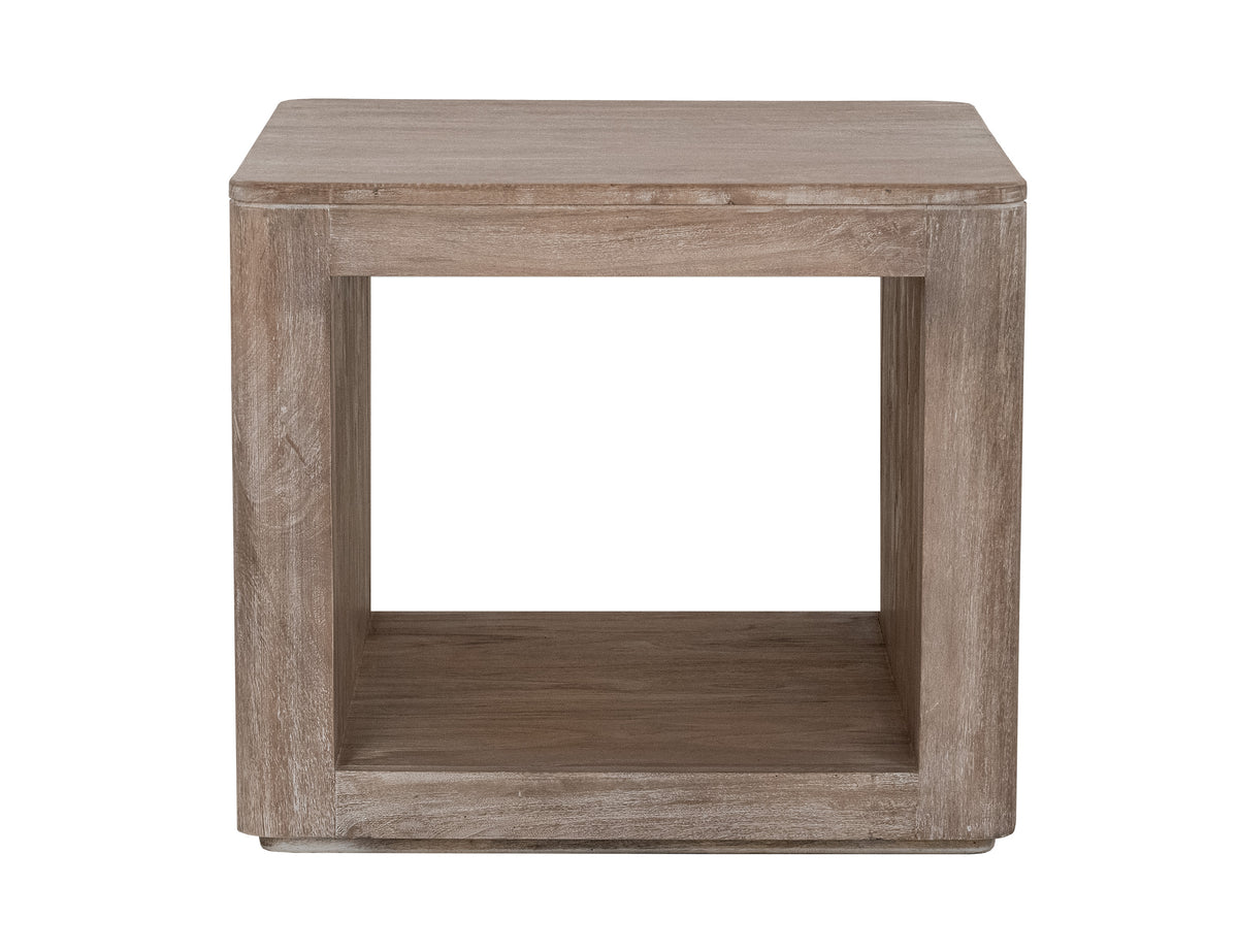 White Balam End Table, Ivory, 1 Shelf