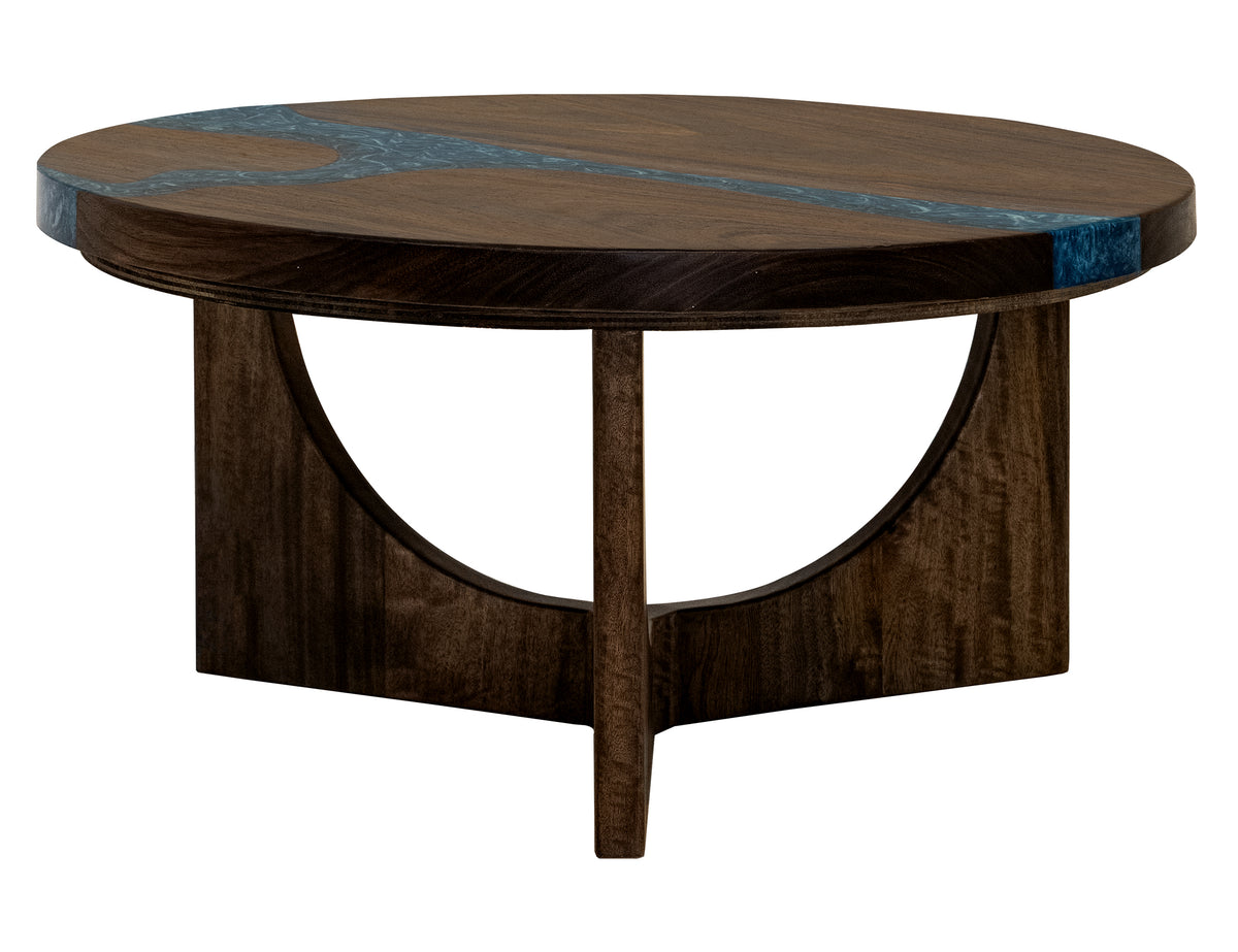 Zaphiro Cocktail Table, Brown - Parota/Mango & Resin