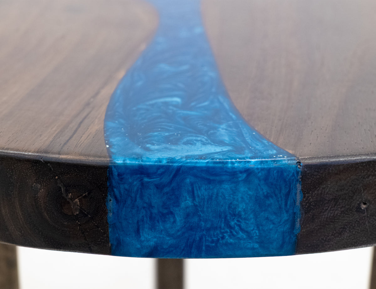 Zaphiro End Table, Brown - Parota/Mango & Resin