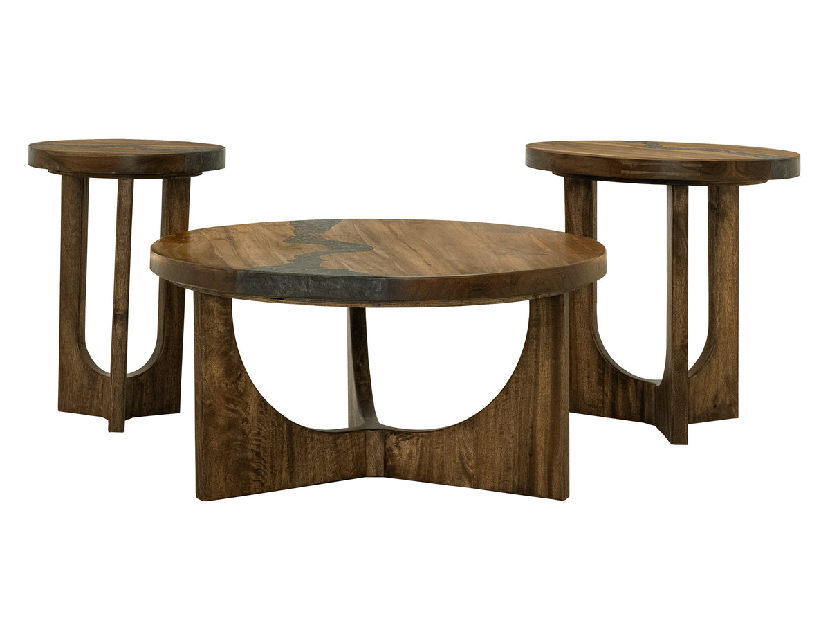 Silver Chairside Table, Brown