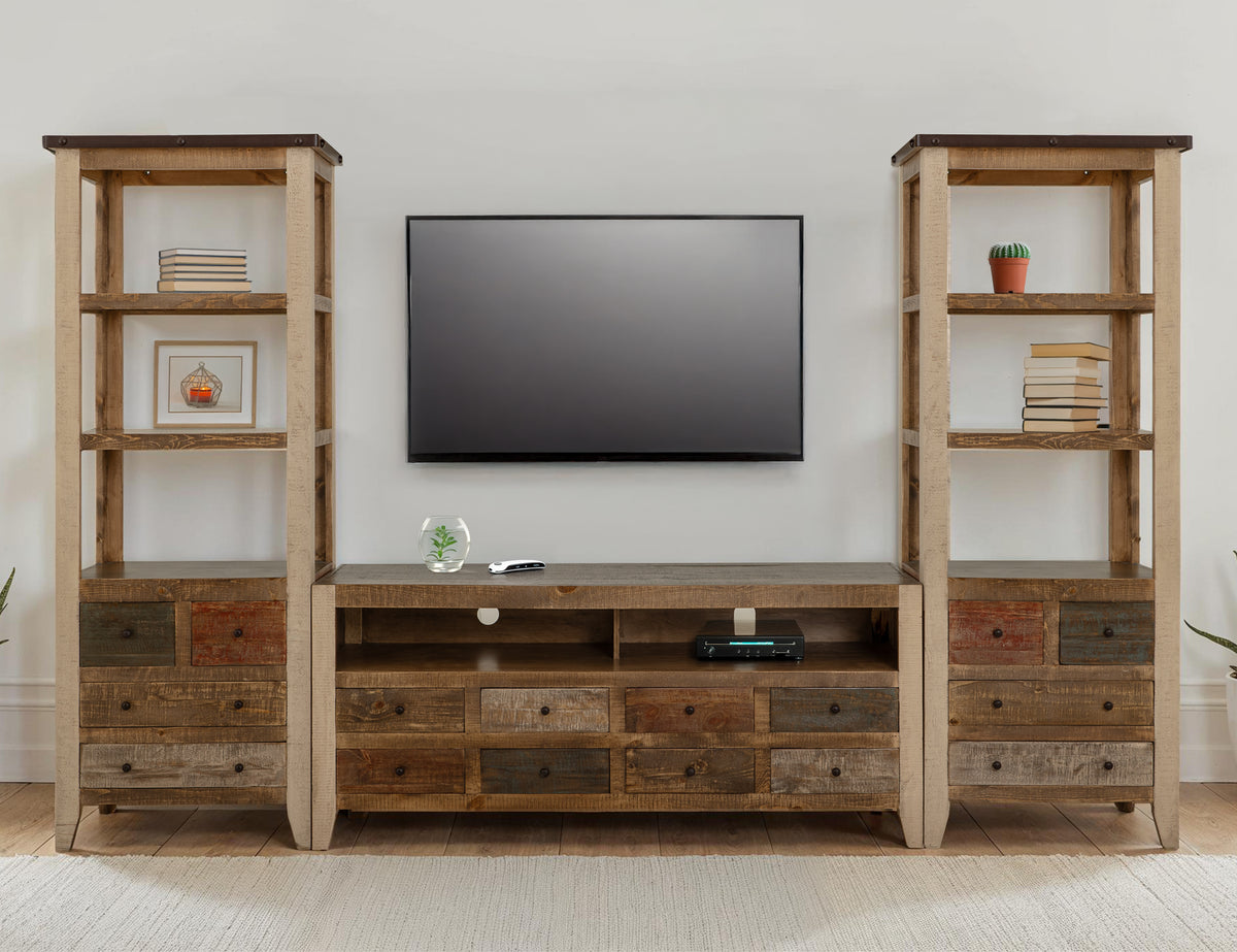 Antique Multicolor TV Stand, Multicolor, 8 Drawer TV-Stand