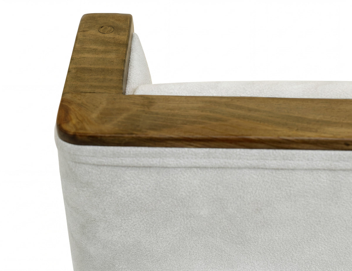Silver Upholstered Chair, Ivory, Poly Suede - IFD6472CHU