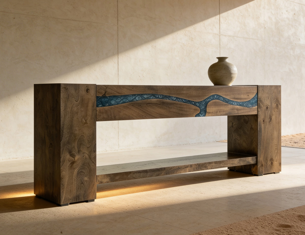 Zaphiro Console, Brown, Solid wood