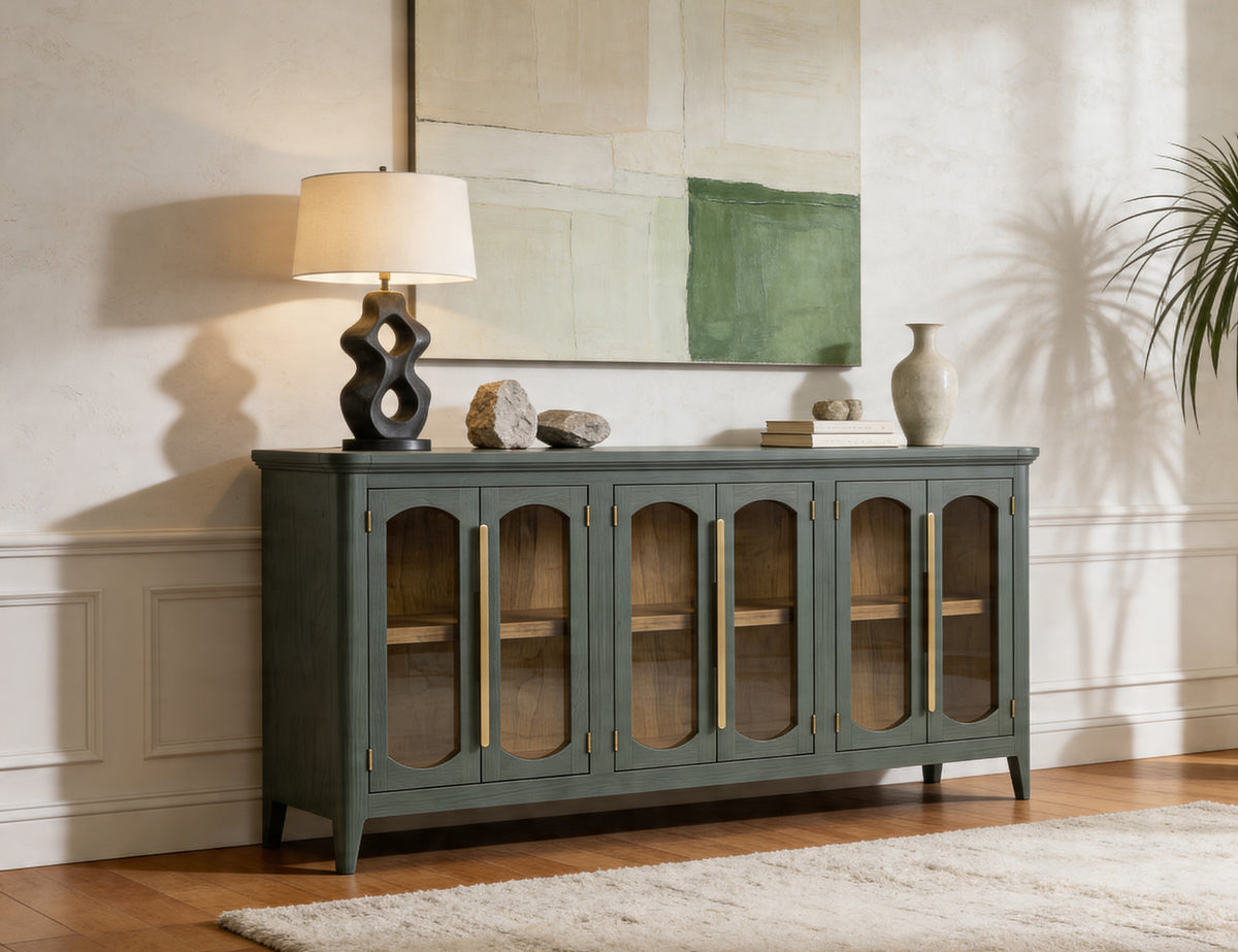 Brava Collection Console, Green, 6 Door