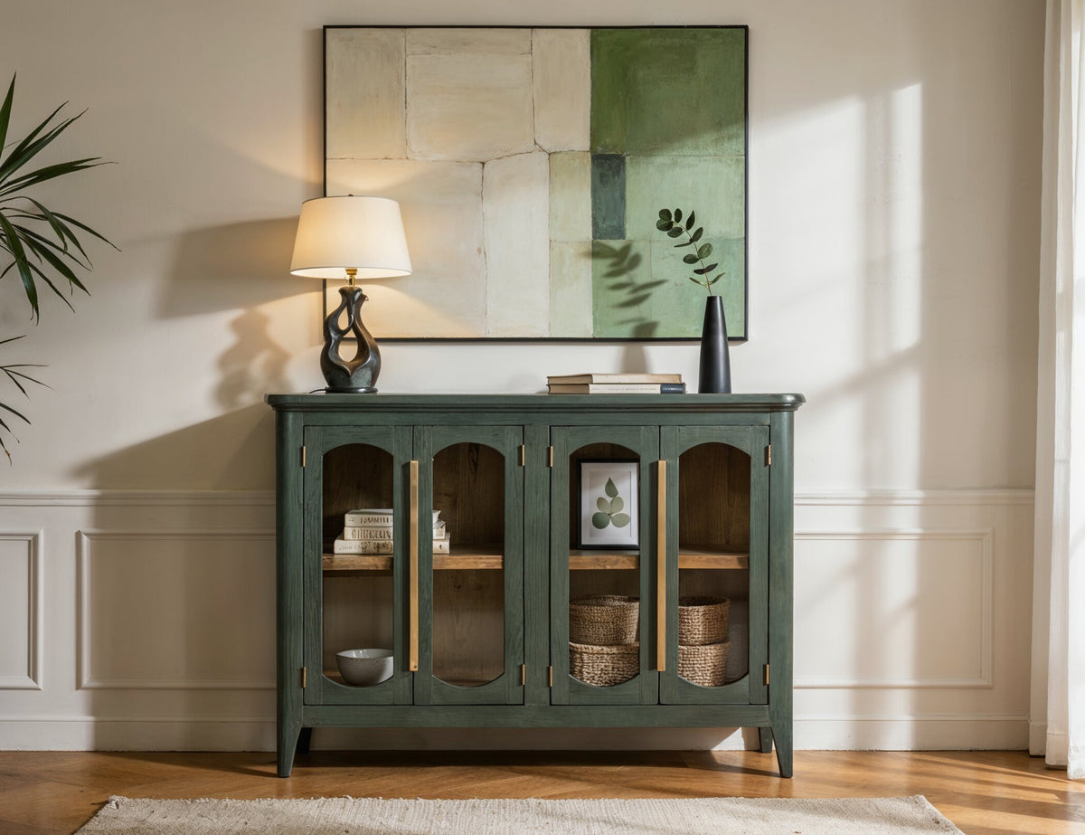 Brava Collection Console, Green, 4 Door
