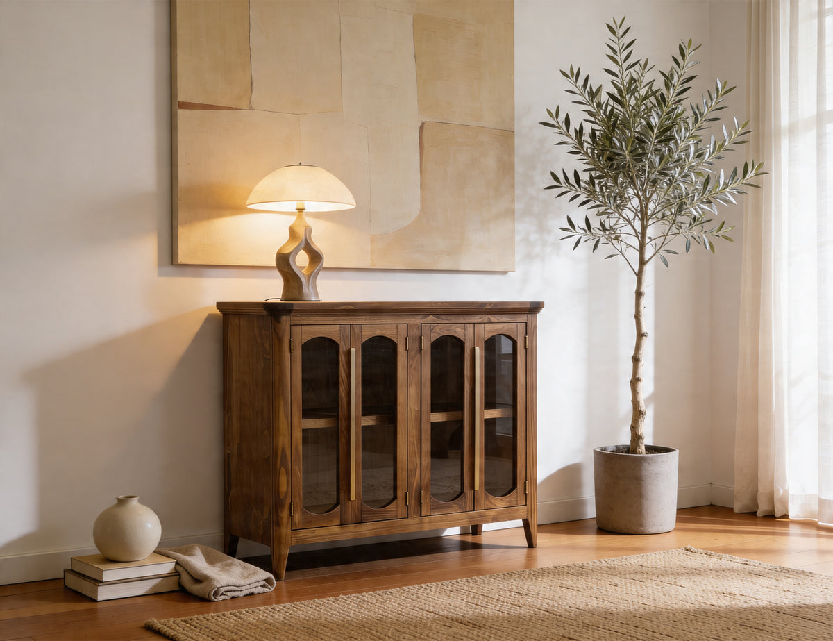 Brava Collection Console, Brown, 4 Door