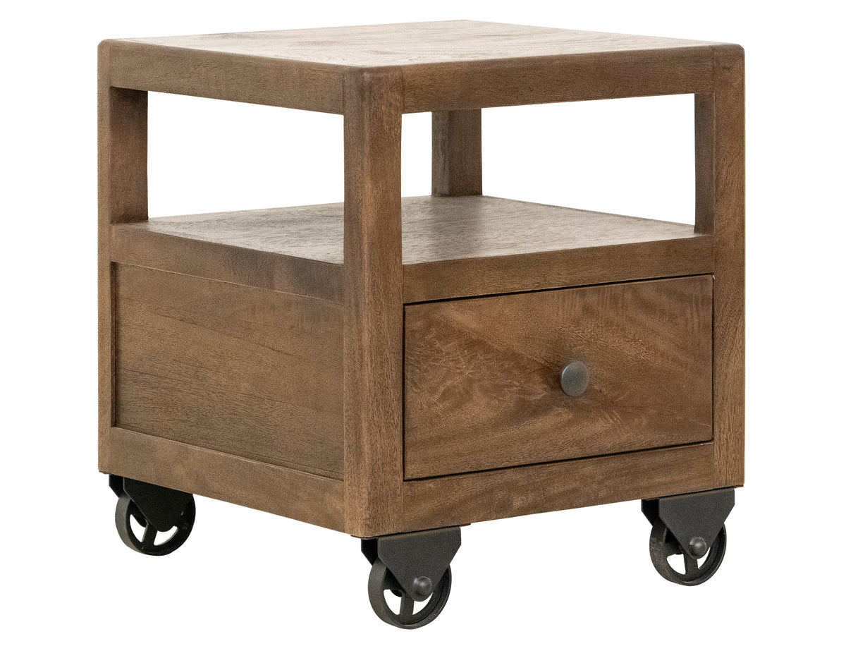 Oslo End Table, Brown, 1 Drawer , End Table , 1 Shelf