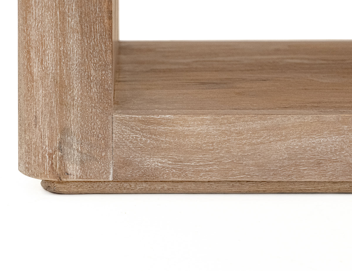 White Balam End Table, Ivory, 1 Shelf