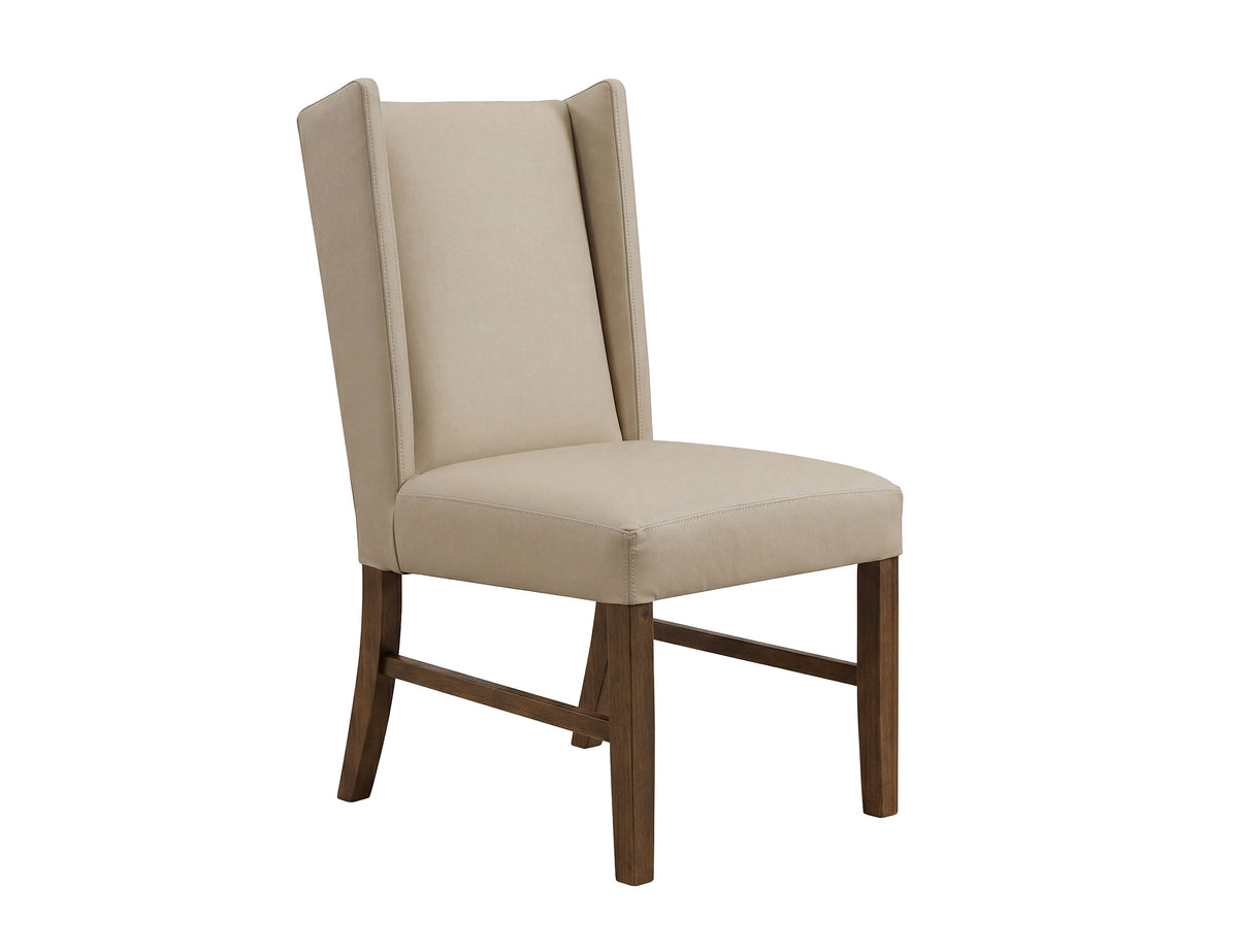 Silver Upholstered Chair, Ivory, (100% Leather) - Melina & Fabric
