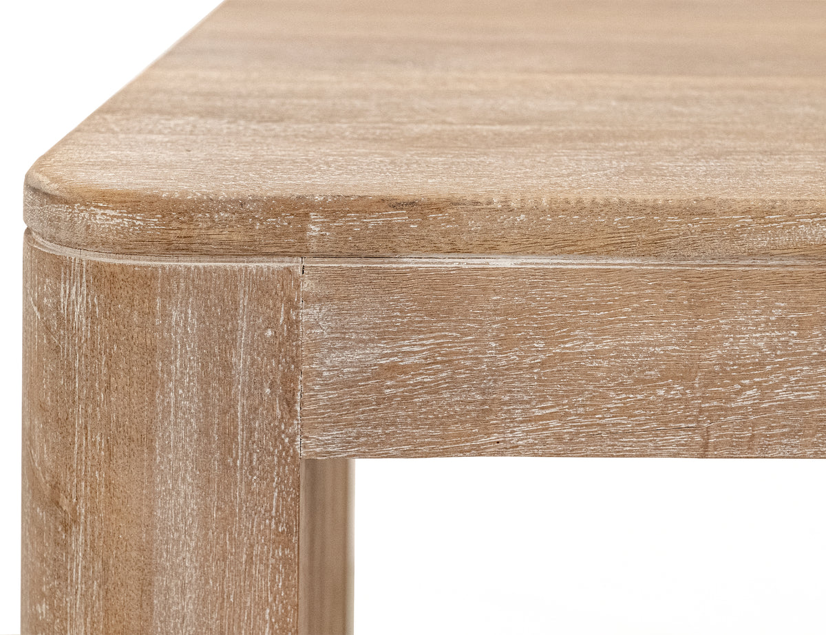 White Balam End Table, Ivory, 1 Shelf