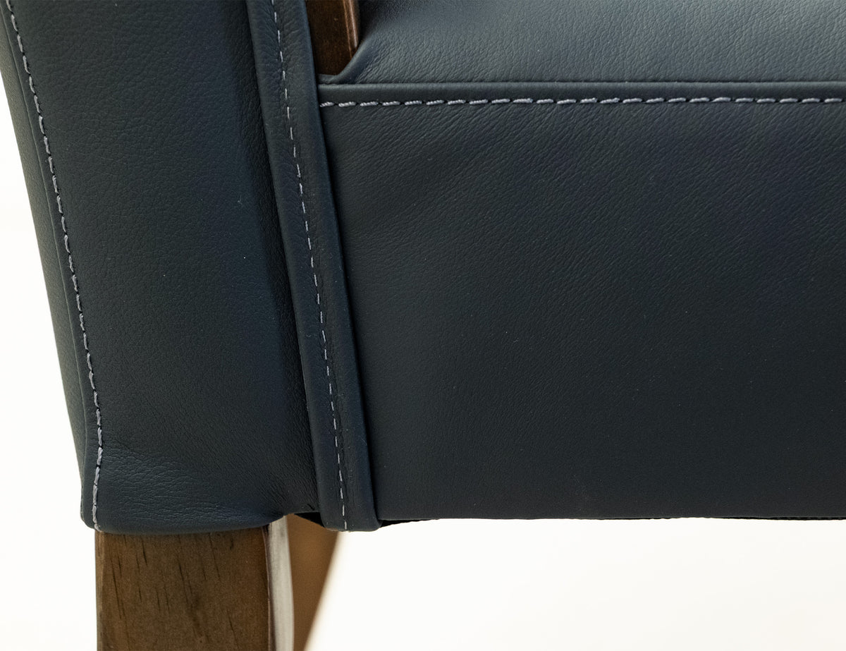 Forge Upholstered Chair, Blue, (100% Leather) - IFD5824CHUBL