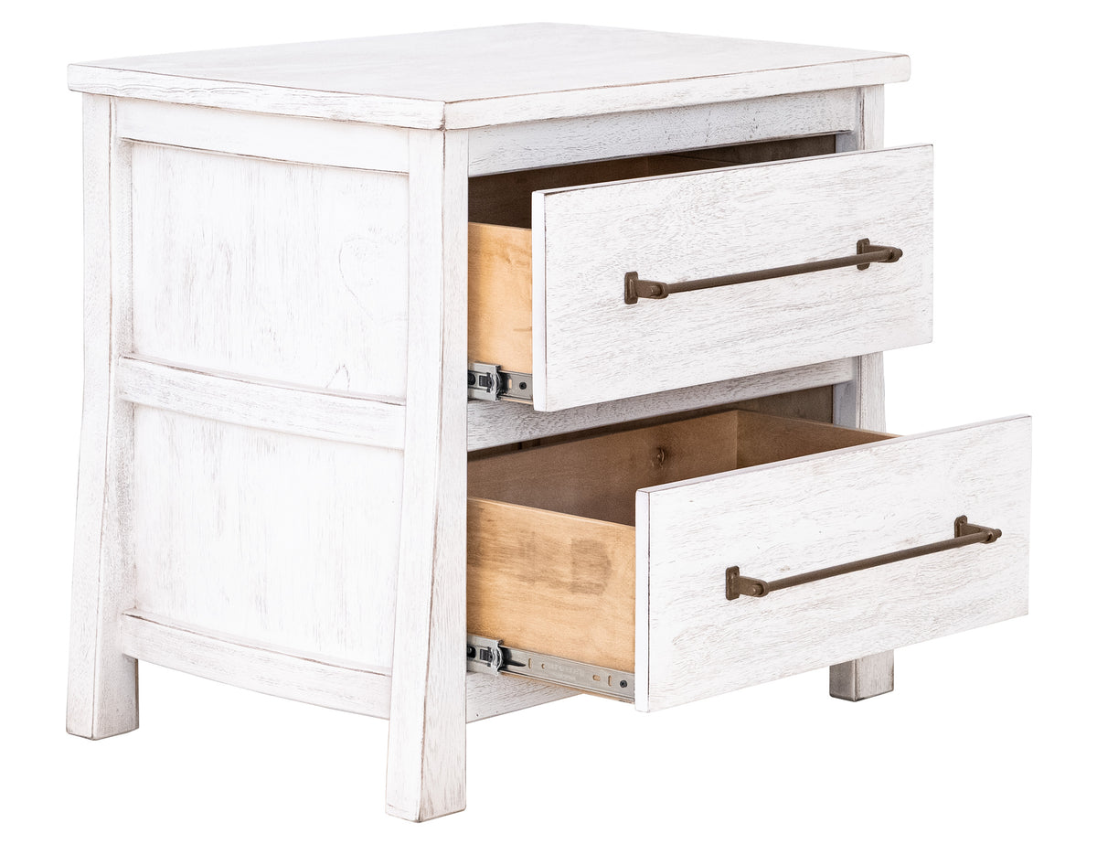 White Roots Nightstand, 2 Drawer