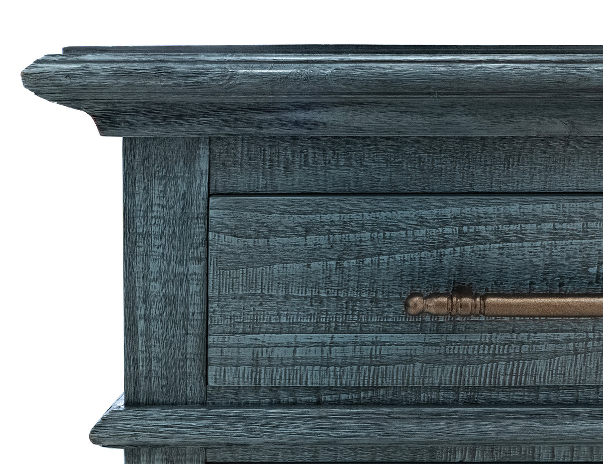 Vintage Console, Blue, 3 Drawer 4 Door