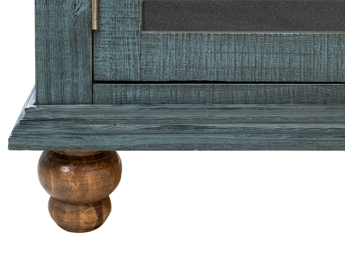 Vintage Console, Blue, 3 Drawer 4 Door