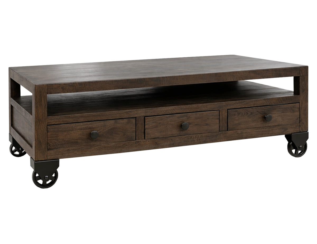 Oslo Cocktail Table, Black, 6 Drawer , Cocktail Table , 1 Shelf