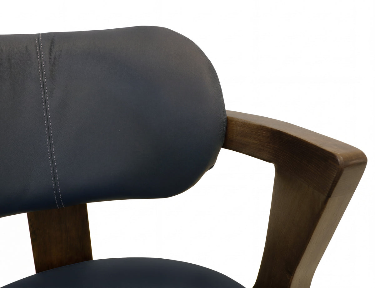 Zaphiro Upholstered Chair, Blue, (100% Leather)