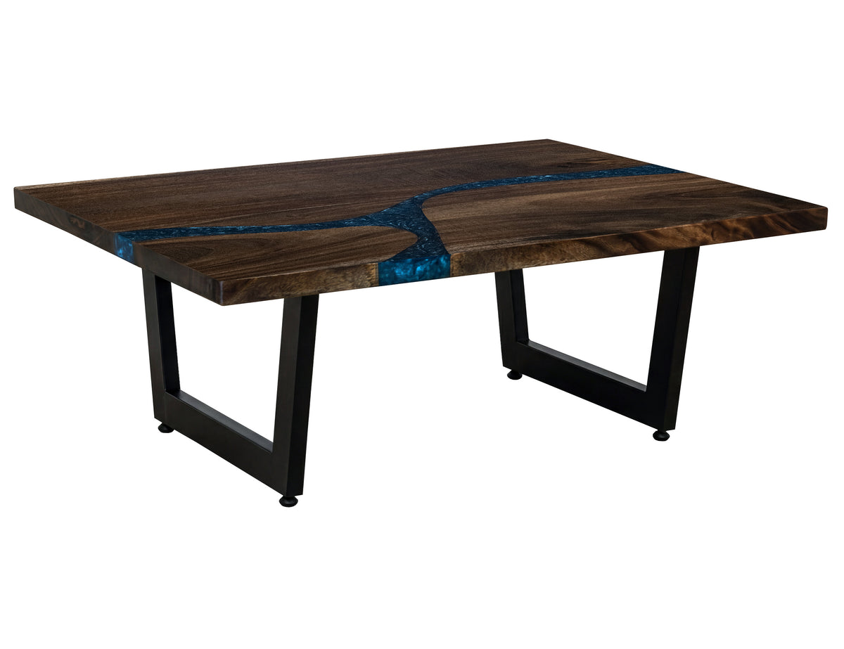 Zaphiro Cocktail Table, Brown - Parota & Resin