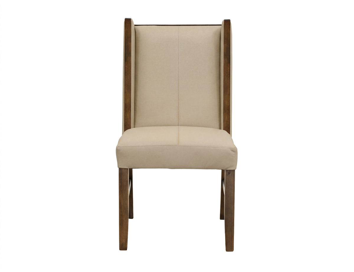 Silver Upholstered Chair, Ivory, (100% Leather) - Melina & Leather