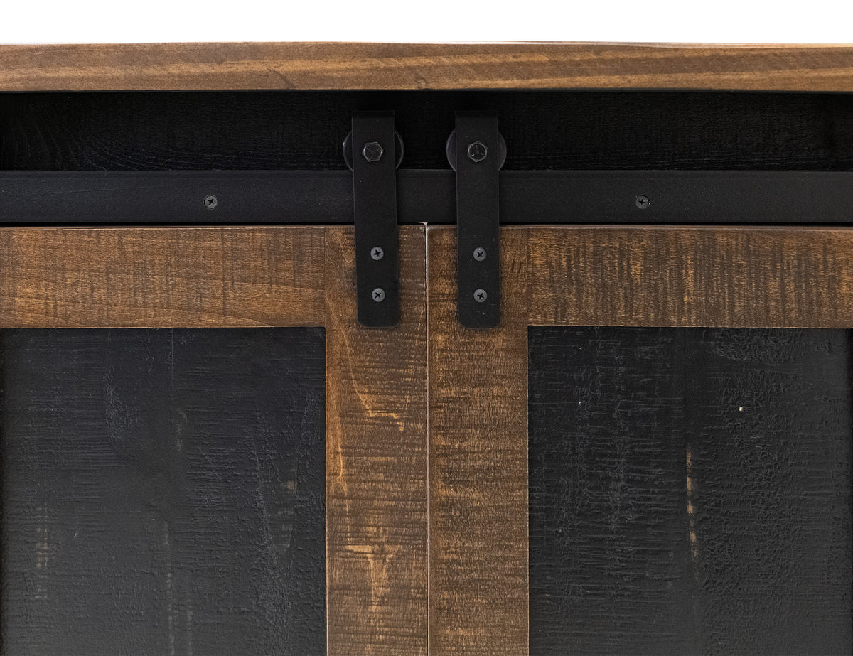 Pueblo TV Stand, Black, 2 Sliding Doors, 2 Mesh Doors 60"