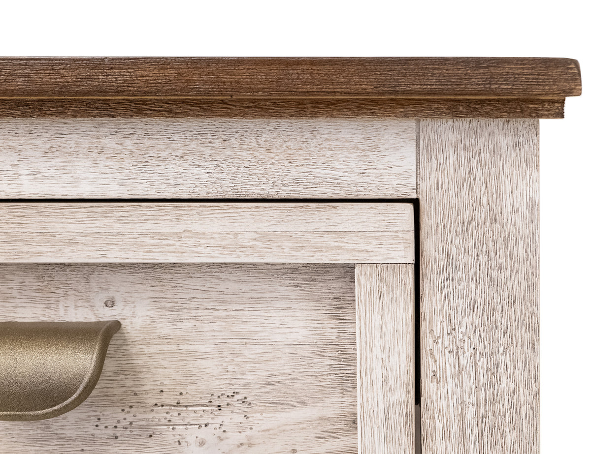 Sahara Console, White/Brown, 3 Drawer 4 Glass Door - IFD2951CNSWT