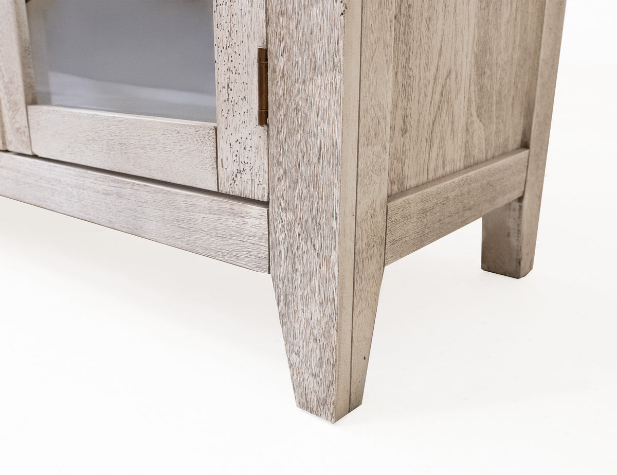 Sahara Console, White/Brown, 3 Drawer 4 Glass Door - IFD2951CNSWT