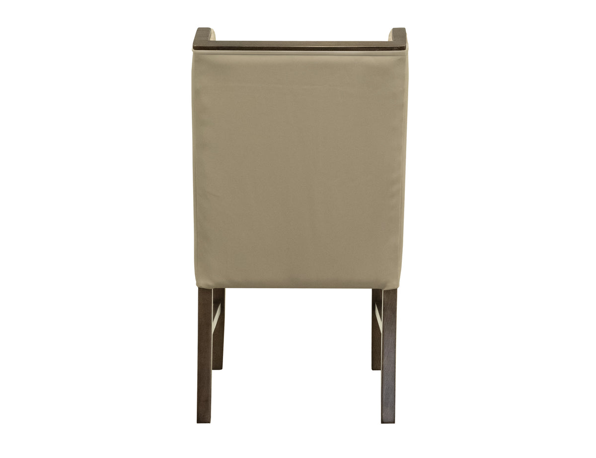 Silver Upholstered Chair, Ivory, (100% Leather) - Melina & Leather