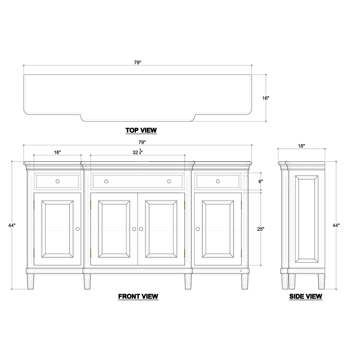 Hayward Buffet in Fruitwood