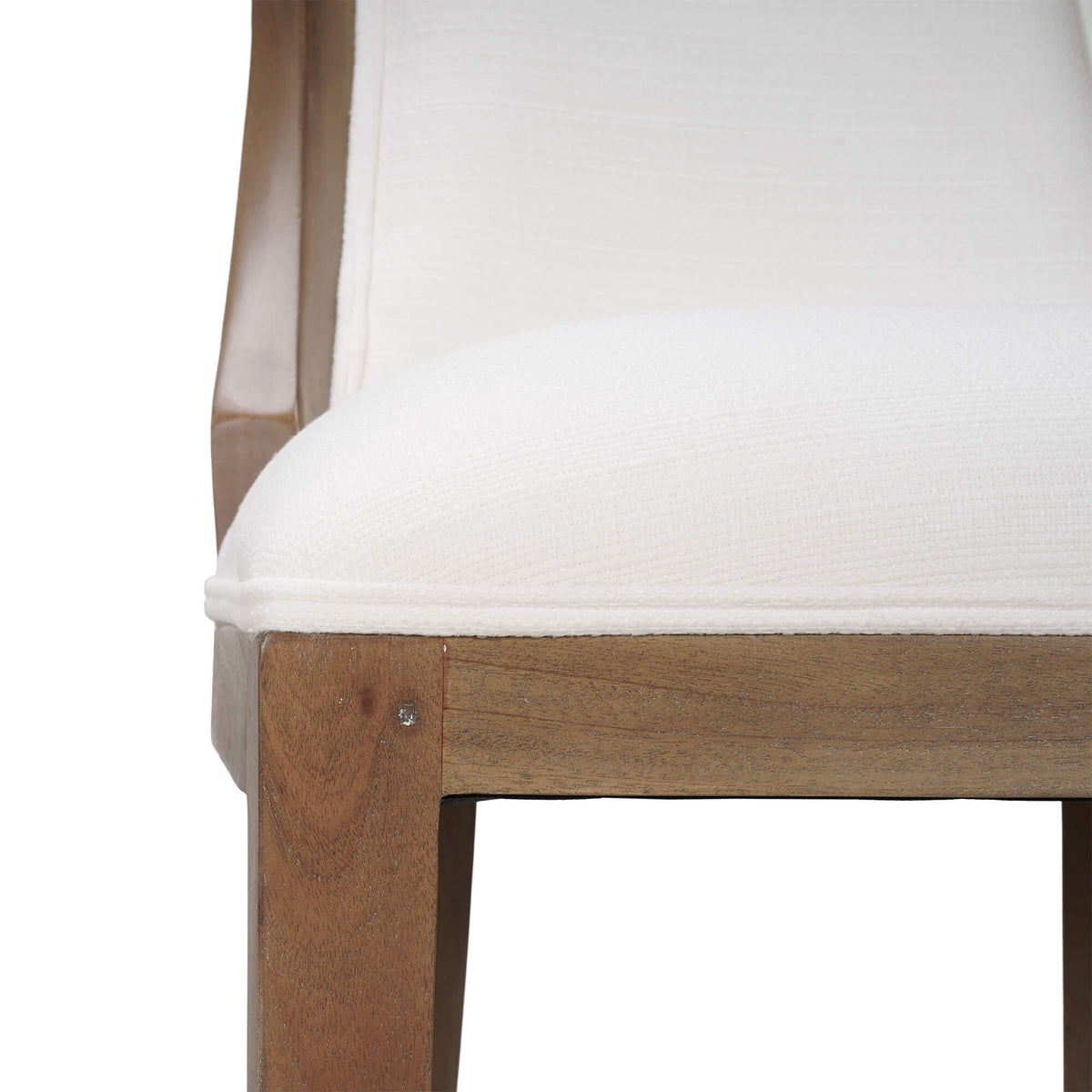 Monarch Counter Stool in Straw Wash w/ Arctic White Performance Fabric