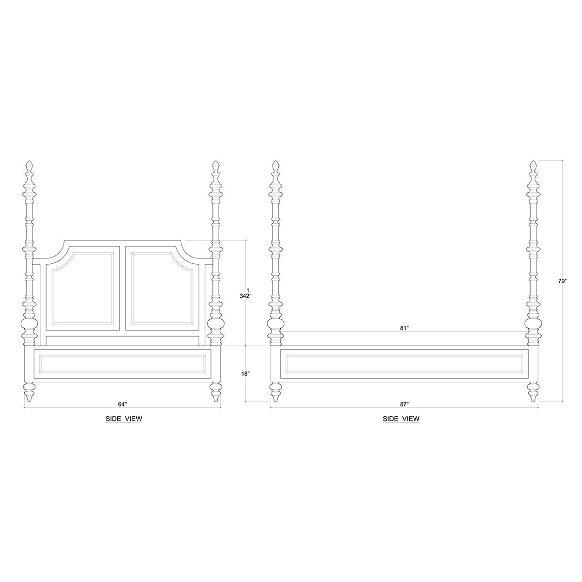 Savannah Bed Queen in Walnut