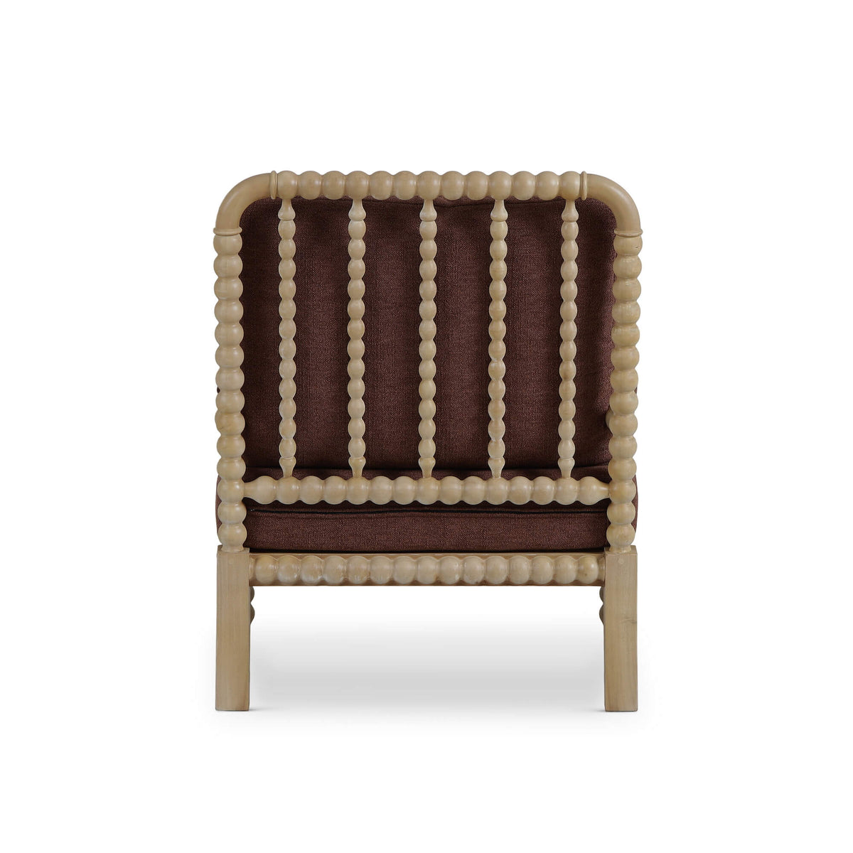 Cholet Arm Chair in Fruitwood w/ Chestnut Brown Chenille Performance Fabric