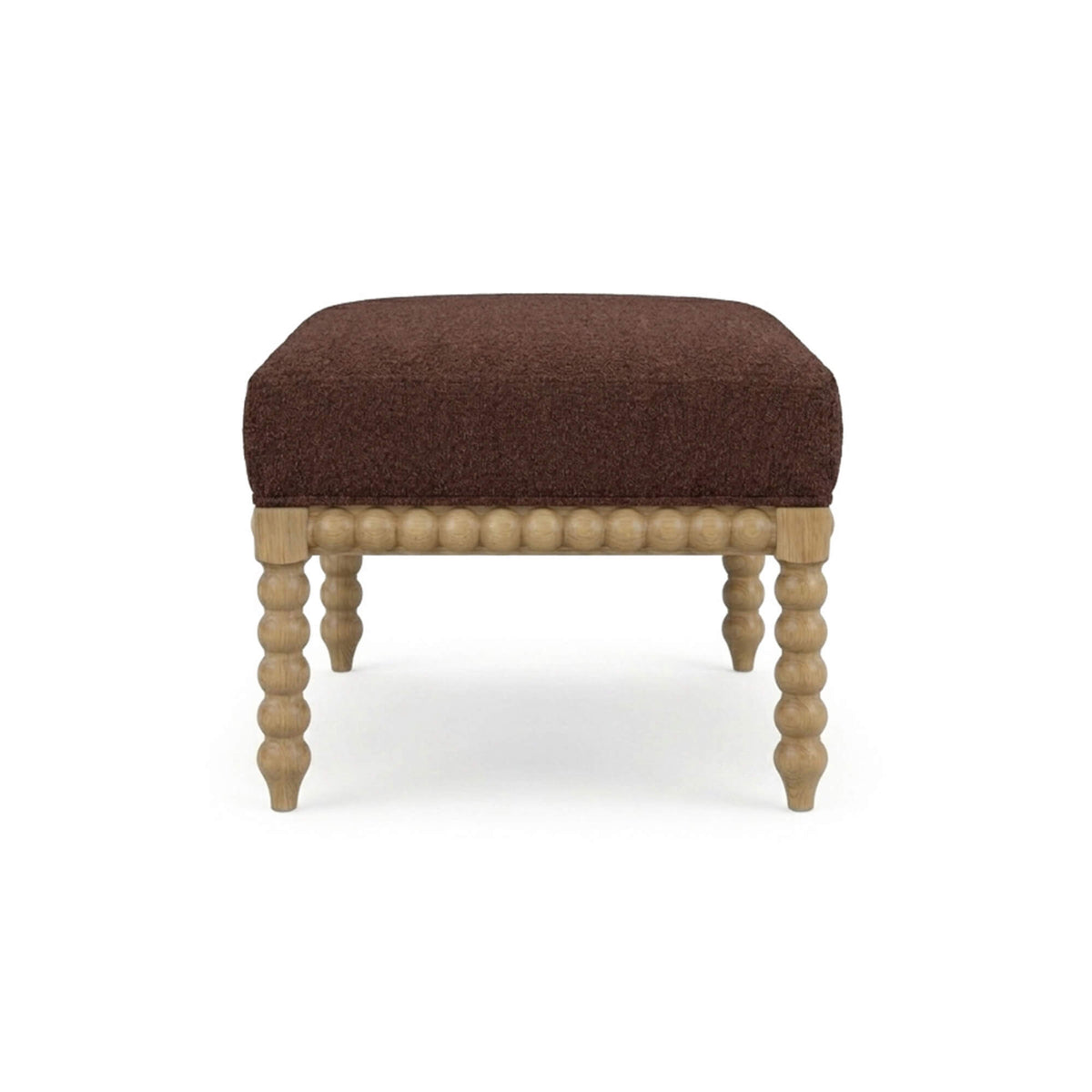 Cholet Ottoman in Fruitwood w/ Chestnut Brown Chenille Performance Fabric
